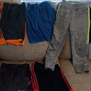 Kids Gray Active Jogger Pants with Neon Stripe